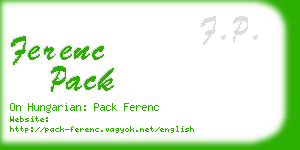 ferenc pack business card